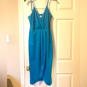 NICOLE MILLER Turquoise Spaghetti Strap Dress. Great cocktail or After 5 dress
